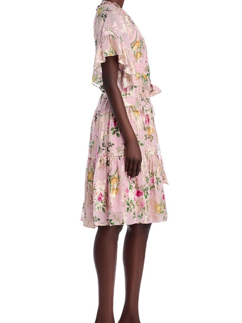 Kobi Halperin Pink Floral Midi Dress